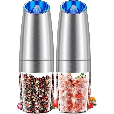 Moulin à épices électrique, extérieur en acier inoxydable, un outil pratique et fonctionnel pour assaisonner vos épices en cuisine. (1/4)