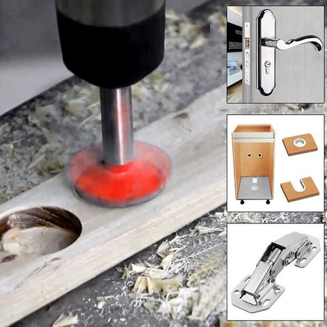 Outil de perçage ajustable pour charnières, alésoir à positionnement variable pour bois, 15mm (1/5)