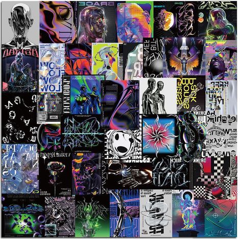 Pack 40 stickers vinyle graffiti pour ordinateur portable, voiture, skateboard, moto, vélo, bagages, pare-chocs - décalcomanies bombes autocollantes(21) (1/5)