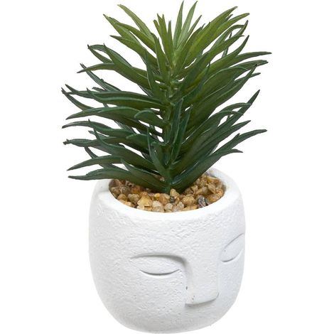 Kunstpflanze Teri 9 cm mit Topf Gesicht - (1/4)