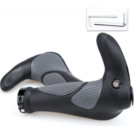 Poignées de vélo ergonomiques 22 mm avec cornes intégrées, antidérapantes, montage facile (1/5)