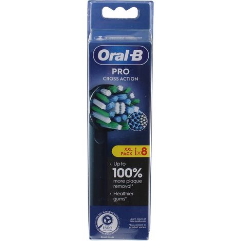 Oral-b - cabezales de recambio oral-b cross action black ref xf 8ct - 8006540893388 - 8006540893388