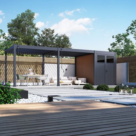 Pool house de 24m² - 8x3M - Anthracite