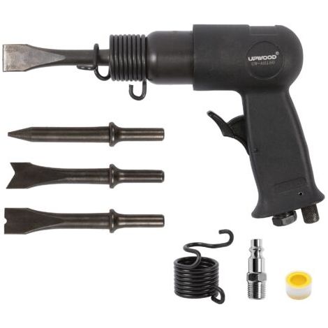 AH150 Kit Marteau Pneumatique à Canon Court avec Retenue à Changement Rapide, 4 Burins, Course de 1-5/8 Pouce, 4500 BPM, Léger (1/5)