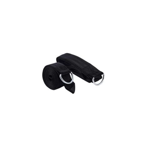 Correas para hamaca, kit de suspensión para columpio de árbol de 2 metros, correas resistentes con mosquetones, soporta hasta 1000 kg (negro, 2 piezas) - Crezuo