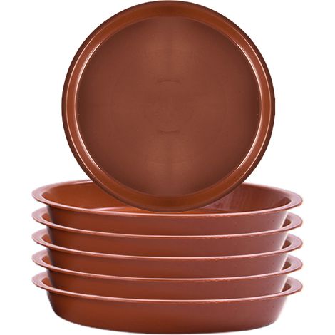 Soucoupe pour Pots de Fleurs en Plastique PP Diamètre Extérieur 17.8 cm, Diamètre Intérieur 14.5 cm Soucoupe Anti-Débordement pour Récolter l'Eau Lot de 6