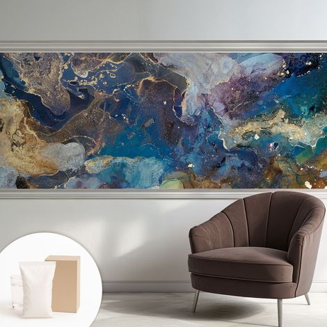 Papier peint intissé décoratif pour chambre et salon Design moderne à poser facilement - Colle incluse gratuite Mosaïque cosmique 250x104 cm (1/5)