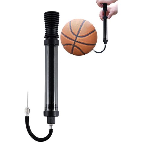 Kit de pompe à ballon portable, outil de gonflage manuel de 21,6 x 3,9 cm, aiguille de pompe avec buse multiple, pompes à main portables en résine, gonfleur d'équipement de sport avec équipement (1/5)