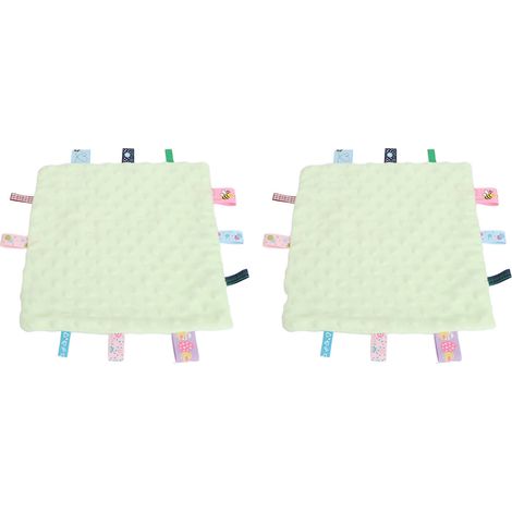 1 pièce Couverture Sensorielle Bébé en Coton Biologique avec Étiquettes de Dentition pour Éveil des Sens - Vert Clair (1/5)