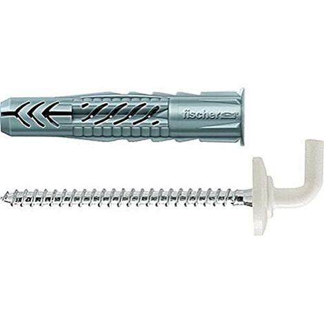 Fischer 25x tassello universale UX 8X50 WH N con bordo e gancio angolare rivestito in nylon - 94413 (1/3)