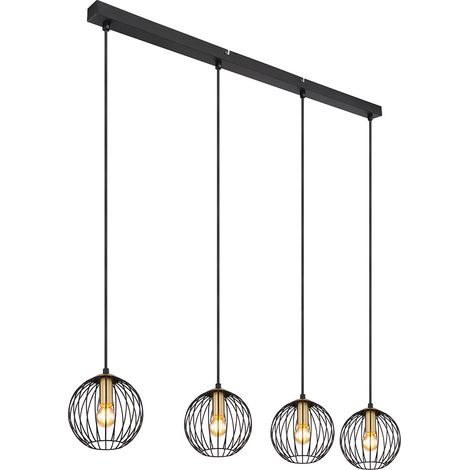 Globo - lámpara colgante - Eusebius - negro - metal - gran