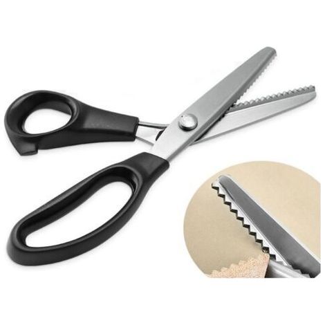 Cisea, Fabric scissors, zigzag scissors, professional tailor scissors, pinking scissors for sewing fabrics by the meter, stainless steel zigzag scissors with comfort grip for children, adults (1/5)