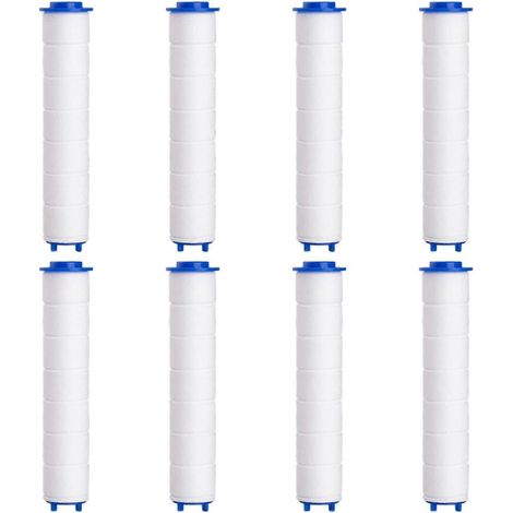 Filtre de pommeau de douche 95 mm, lot de 8 cartouches en coton PP, adoucisseur d'eau pour douche à main (1/5)