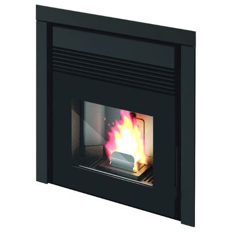 Inserto a pellet per camino Gino da 9,5 kw nero