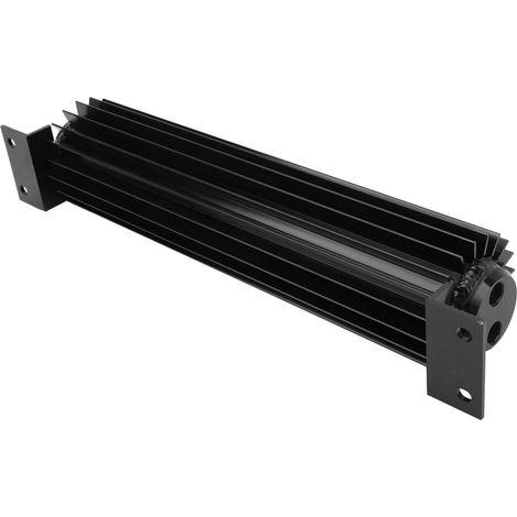 Refroidisseur de transmission double canal 12 pouces, dissipateur thermique à ailettes en aluminium anodisé à double passage, compatible avec voitures et camions, noir. (1/5)
