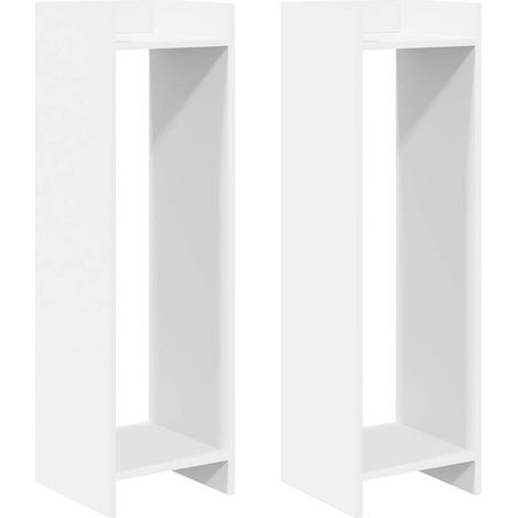 Support pour plantes blanc, 30 x 30 x 100 cm, bois d'ingénierie. (1/5)