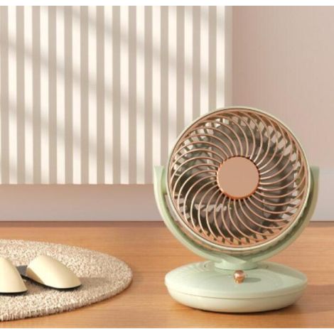 Ventilador oscilante de gran caudal con 3 velocidades ajustables, apto para uso en interiores (verde, 1 unidad, 15,513,518 cm). (1/5)