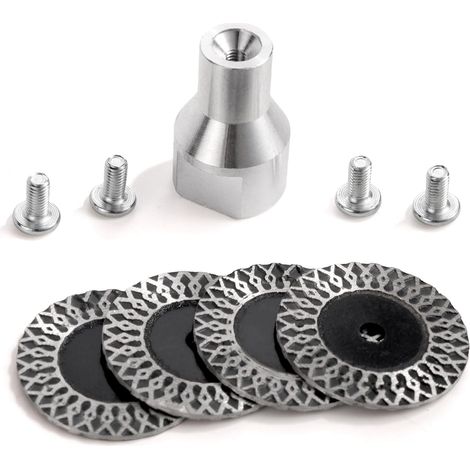 4pcs Lames Gravure Diamantées de 40mm, Mini-Lames de Scie Diamantées avec Bride Filetée 5/8"-11 et 4 Vis pour Marbre Granit et Céramique (1/5)