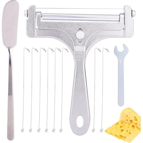 Trancheuse à Fromage Fil Acier Inoxydable, Coupe-Fromage Manuel avec Fils Remplacement Couteau à Beurre Clé Outil Trancheur Alimentaire pour Beurre en Bloc Accessoires Cuisine Restaurant (1/5)