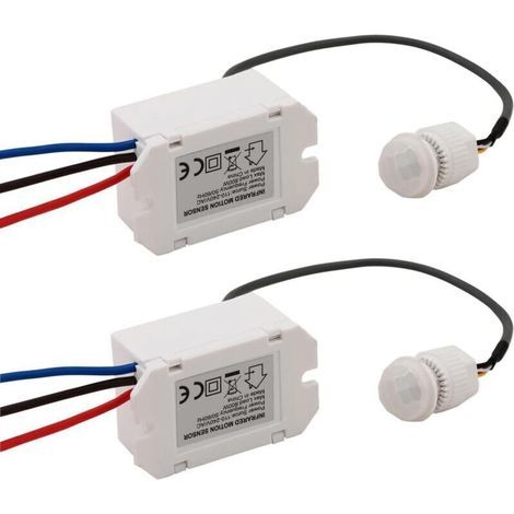 pair Deux détecteurs de mouvement infrarouges avec capteurs intégrés, adaptés à une installation intérieure. 220 V, portée de détection de 8 mètres, rotation à 360°. (1/4)