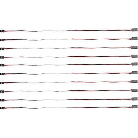 10 Stück 3-poliges Servo-Verlängerungskabel für Modellauto-Servotreiber, Messing-Innenkern, 500 mm, Stecker