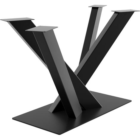 Metalopro – Pieds de table en acier noir – Support jusqu'à 150 kg – Montage facile avec vis cachées – Design élégant et moderne (1/5)