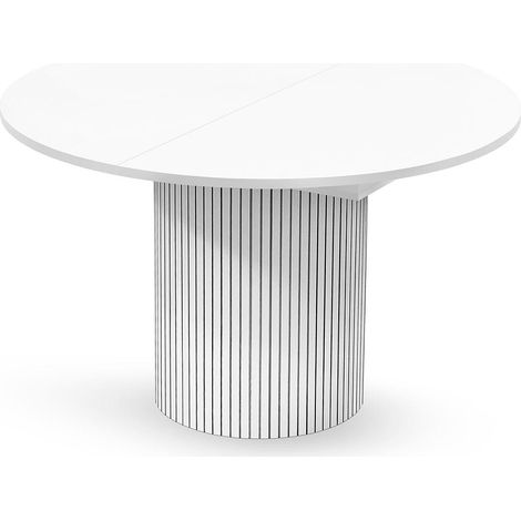 Table à Manger Extensible "Toscana" 120-160cm Blanc (1/5)