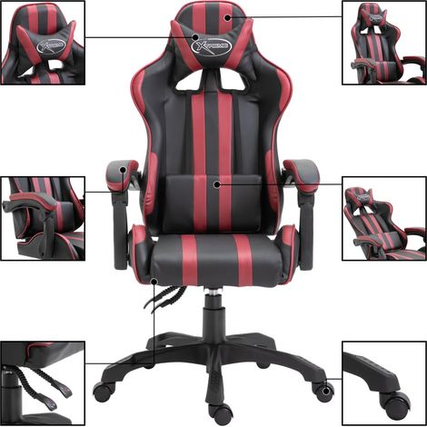 Maison Exclusive - Sedia da Gaming Rosso Vino in Similpelle