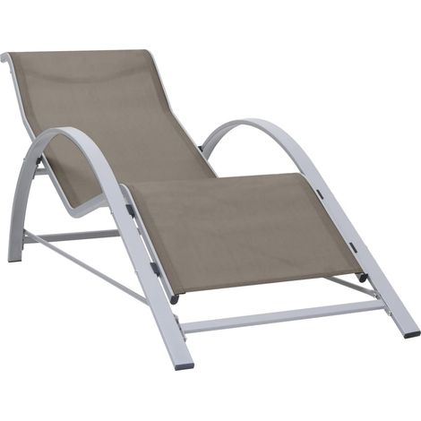 Sonnenliege Textilene und Aluminium Taupe