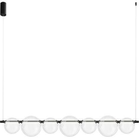 Suspension LED 19W noire, bulles verre Atola Milagro (1/5)