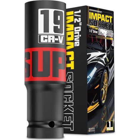 Douille à Choc 1/2", 19mm Douille à Impact, CR-V, Réparation de Voiture et Maintenance Industrielle