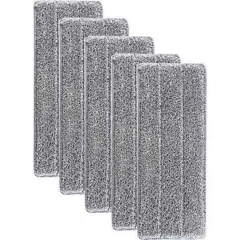 Serpillères en Microfibre pour Balai Lave-Sol Housse de Nettoyage de Rechange Vadrouille La Tête de Ménage de Vadrouille pour Balai Plat Nettoyage en Microfibre 33x12mm，5PCS (1/5)