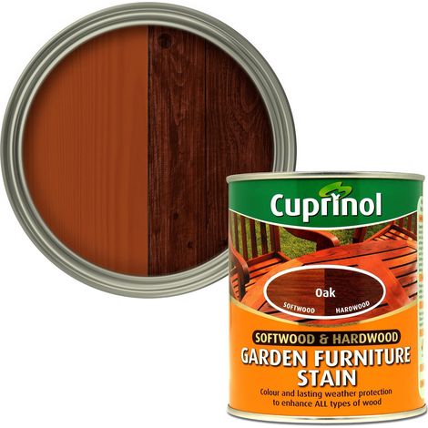 Cuprinol Softwood & Hardwood Garden Furniture Stain in Oak, 750ml - Protective Wood Finish for Outdoor Furniture
