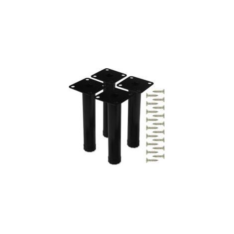 Stück 15 cm Möbelfüße, mit 18 verstellbaren Schrauben, schwarze Metall-Couchtischbeine, höhenverstellbare Füße für Möbel, Sofa, Schreibtisch, Küche, Schränke (1/5)
