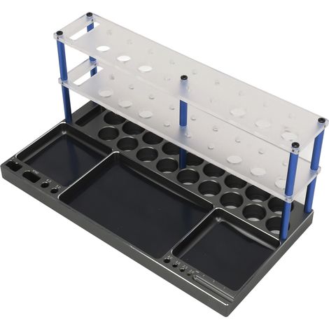 Organisateur de tournevis RC, support d'outils, plateau de rangement pour tournevis, pour modèles réduits de drones et avions de course, couleur titane, colonne bleue (1/5)