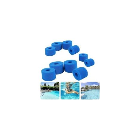 Paquete de 10 cartuchos de esponja para filtros de piscina Bestway, tipo VI, compatibles con Bestway 58383. Filtros reutilizables.