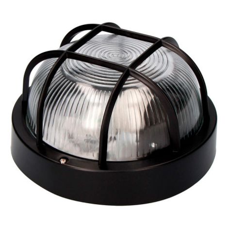 Lampada da parete rotonda modello Tarragona EDM - 40W - E27 - Nero - Lampadina non inclusa (1/2)