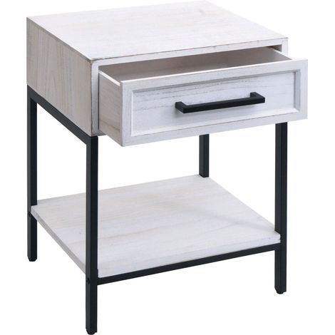 Comodino con pratico vano contenitore stile contemporaneo camera da letto 59 x 43 x 36 cm legno bianco 040009733
