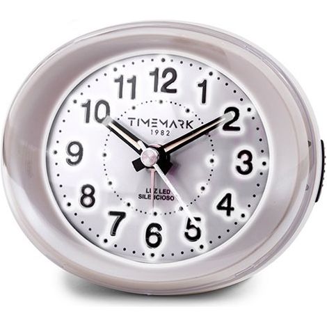 DESPERTADOR LUZ LED Y SNOOZE BLANCO