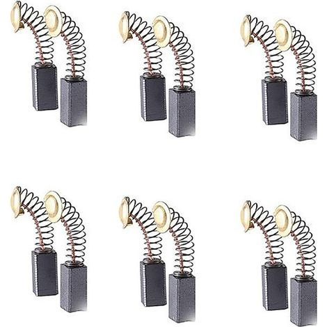 Balais de Charbon, 12 Pcs Balai Charbon Meuleuse, Utilisé pour Le Marteau éLectrique, Meuleuse D'Angle, Taille (6.5X7.5X12 mm) (1/5)