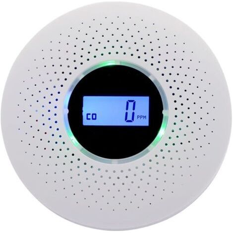 Détecteur de fumée, détecteur combiné de fumée et de monoxyde de carbone, alarme composite avec avertissement sonore et affichage numérique, alimenté par batterie
