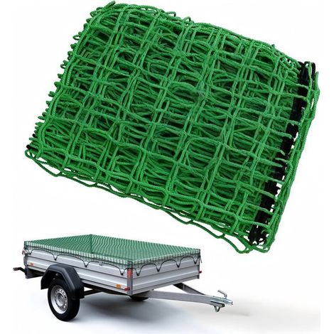 Ce filet rétractable convient pour sécuriser marchandises, véhicules et bagages. Vert, 1,5 x 2,5 m. (1/5)