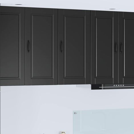 Küchenschrank mit Regal Schwarz 40 x 31 x 80 cm Holzwerkstoff