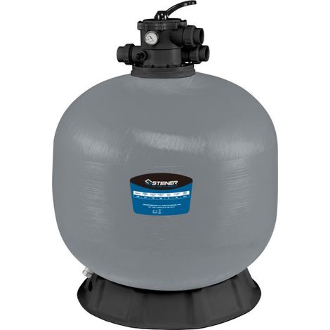 Steiner – Filtre à sable Ø800mm 25m³/h – Cuve monocoque anticorrosion en résine de polyester – Vanne Top 6 voies 2" – Compatible eau salée et chlorée (1/4)