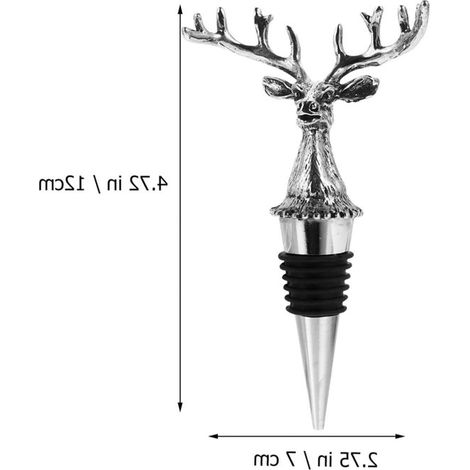 1 bouchon de champagne tête de cerf, étanche avec joint silicone, décoration festive pour vin et événements (1/5)