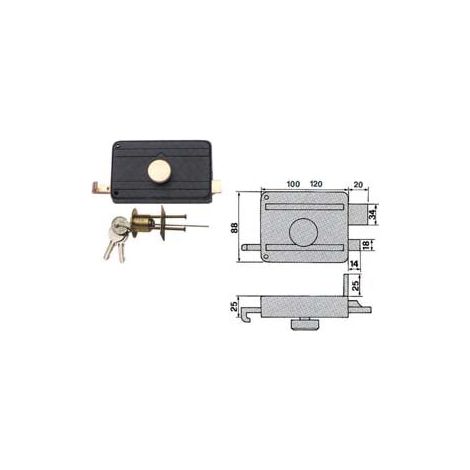 Serrature da portoncino con pomolo interno catenaccio e scrocco 270csA - Misure: mm 50 (270/CS)