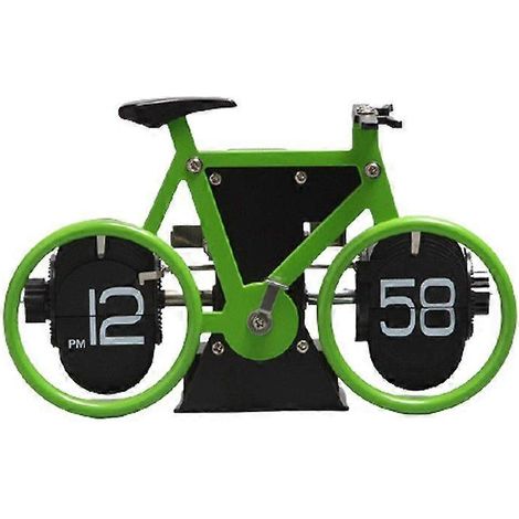 Horloge à affichage rétro en forme de vélo, avec affichage AM/PM sur 12 heures et grands chiffres idéale pour la décoration de la maison et du bureau. (1/5)