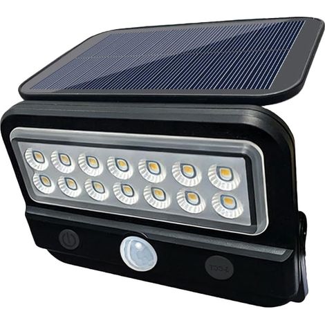 Lampes solaires extérieures avec détecteur de mouvement,3 Modes, Éclairage À Grand Angle 180°,Lampadaire Solaire - Pour cour, jardin, allée, terrasse, (1/5)