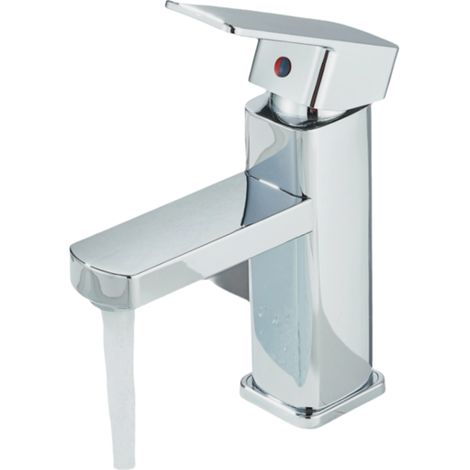 Robinet de lavabo monobloc pour salle de bain, lavabo et WC + fixations + bonde (1/5)