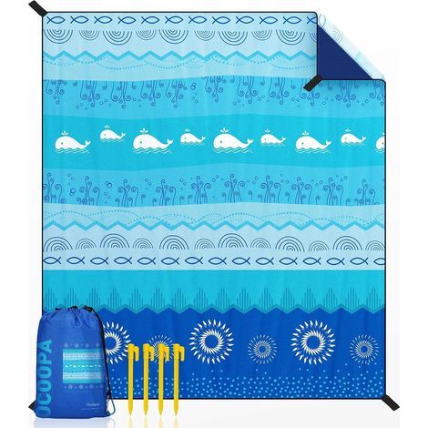 Couverture de Plage 210 x 200cm Grande, imperméable, Anti Sable, Couverture de Pique-Nique, pour Le Voyage, Le Camping, Les Vacances, etc (1/5)
